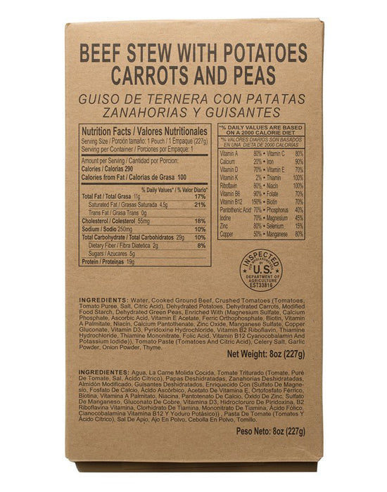 MRE Meals – without Heaters