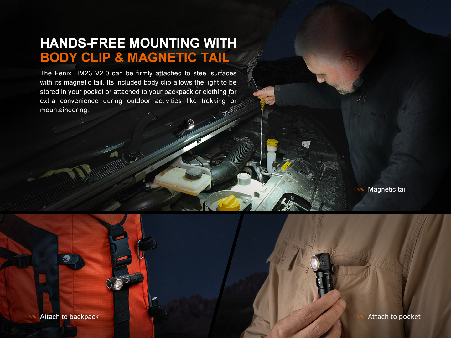 Fenix HM23 V2.0 Lightweight Detachable AA Headlamp