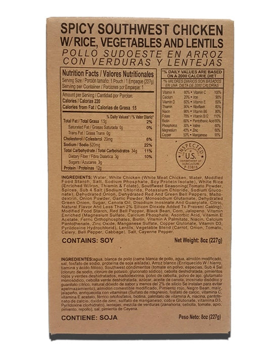 MRE Meals – without Heaters