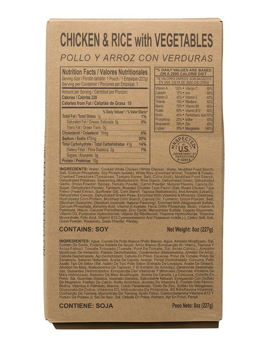 MRE Meals – without Heaters