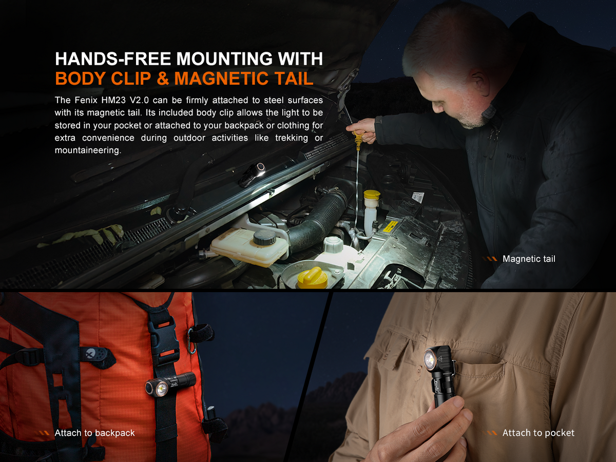 Fenix HM23 V2.0 Lightweight Detachable AA Headlamp